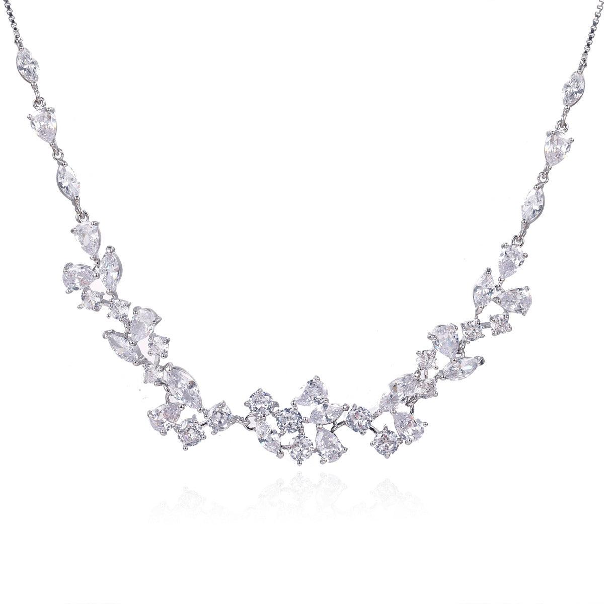 Bright Bridal Flower Necklace Wedding Dress With Accessories 624965966291 - COCOMELODY