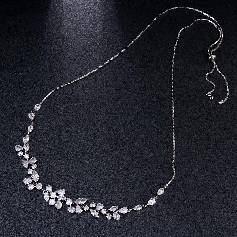 Bright Bridal Flower Necklace Wedding Dress With Accessories 624965966291 - COCOMELODY