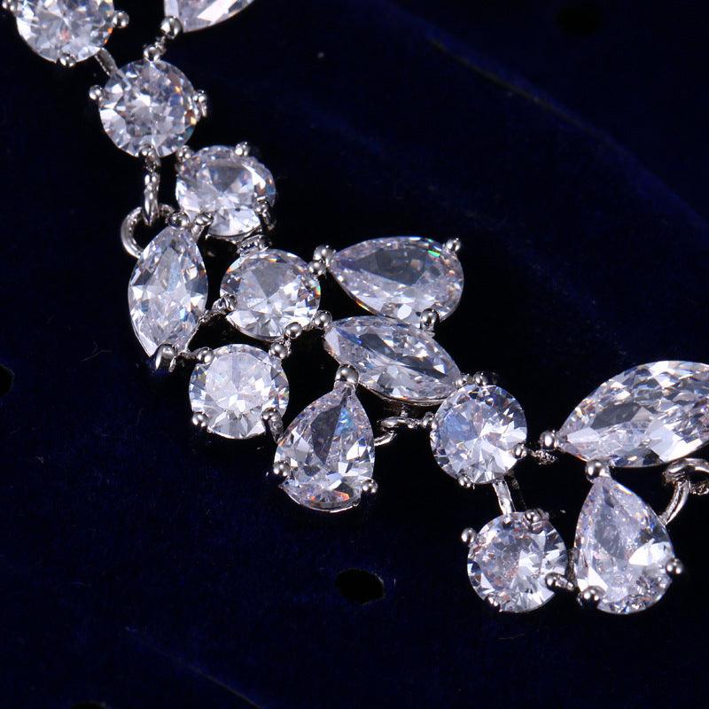 Bright Bridal Flower Necklace Wedding Dress With Accessories 624965966291 - COCOMELODY