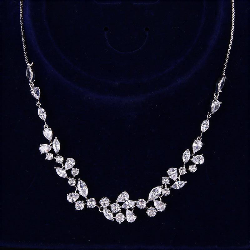Bright Bridal Flower Necklace Wedding Dress With Accessories 624965966291 - COCOMELODY