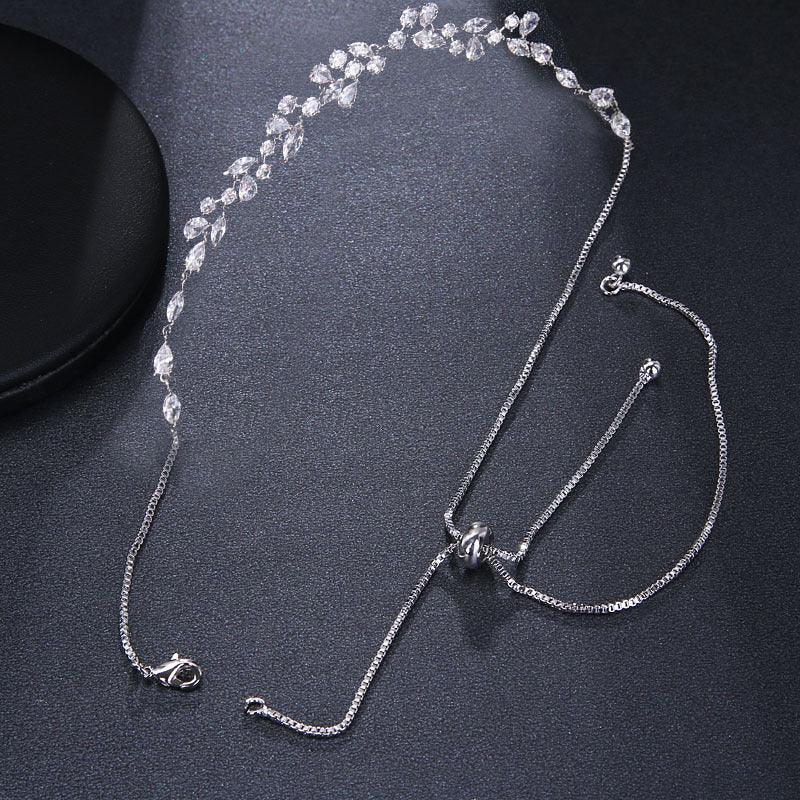 Bright Bridal Flower Necklace Wedding Dress With Accessories 624965966291 - COCOMELODY