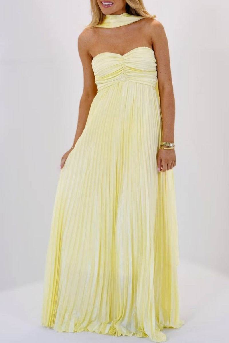 A-line Maxi Pleated Spandex Satin Formal Evening Dresses 937501662612 - COCOMELODY