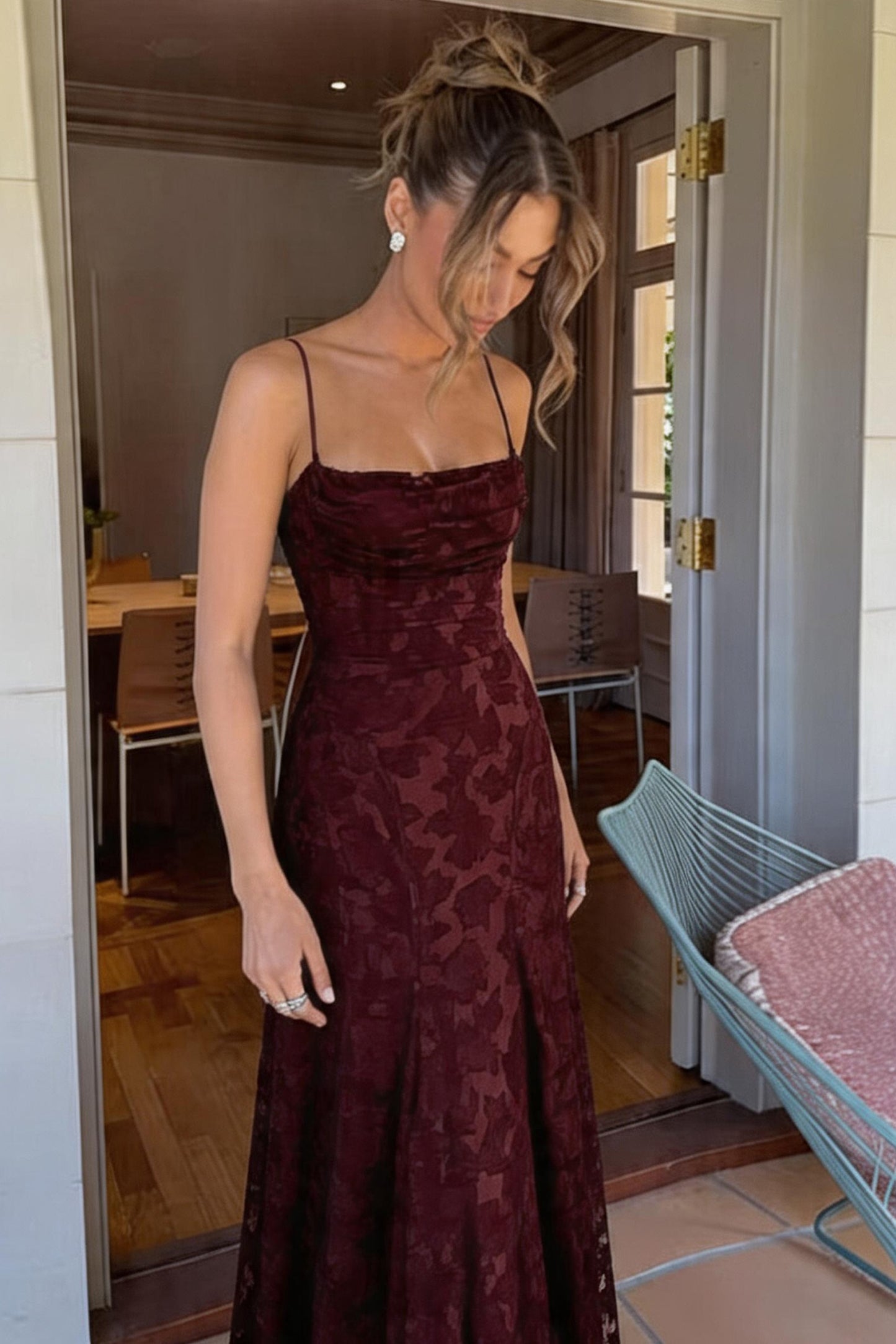 A-line Maxi Lace Formal Evening Dresses 976108418795