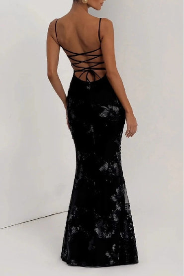 Trumpet-Mermaid Floor Length Polyester Wedding Guest Dress 984718182637