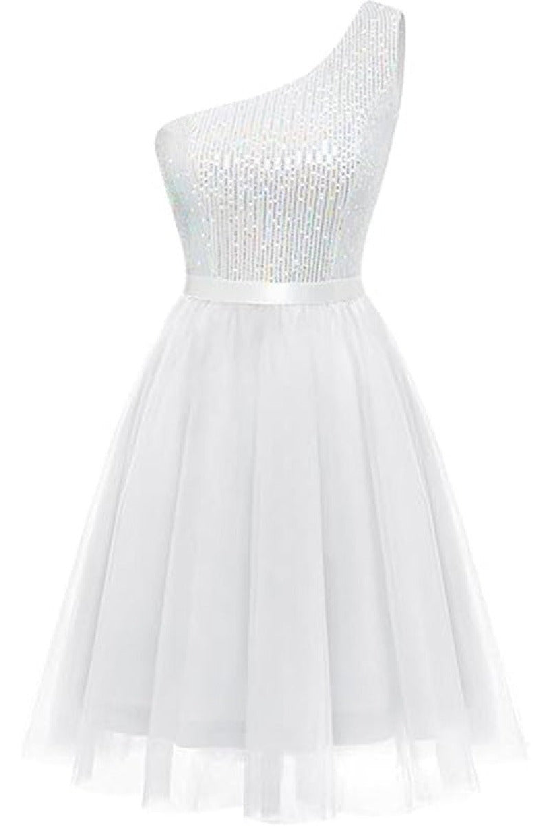 A-Line Mini Tulle Homecoming Dress 836632328295