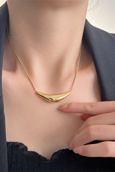 Minimalist Geometric Curved Bar Snake Chain Collarbone Necklace 745243429568