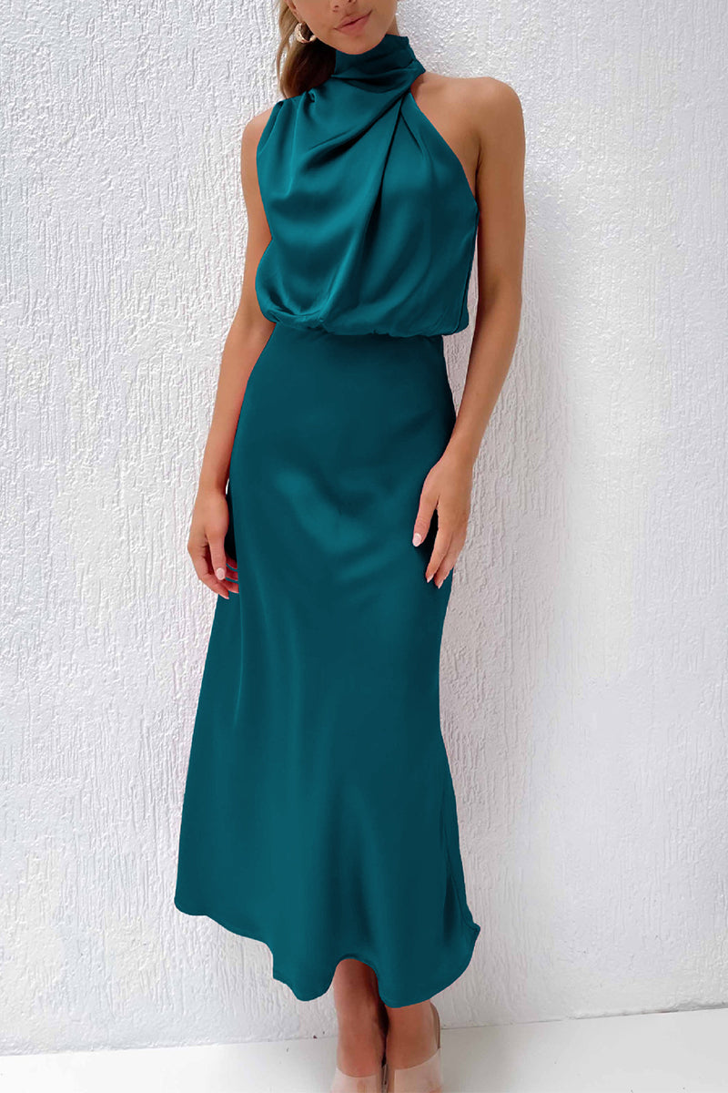 Sheath-Column Midi Forged Chiffon Dress 695677395149