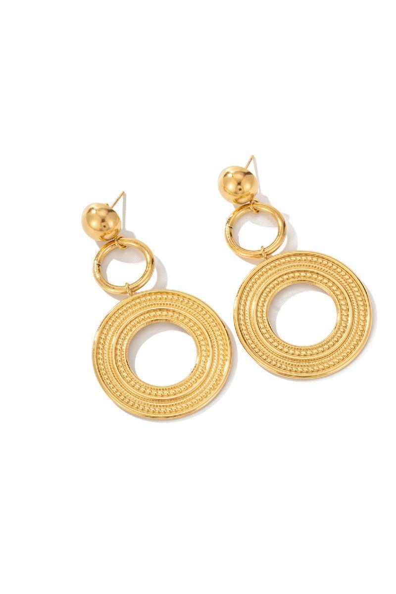 Exaggerated Big Earrings Niche Design Titanium Steel Gold-Plated Earrings 782015326238 - COCOMELODY