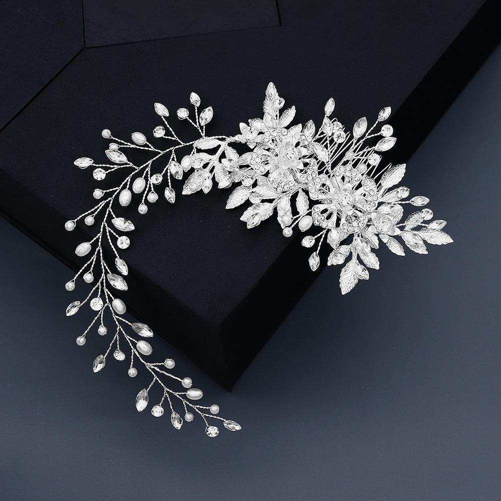 Hollow flower Pearl hair comb vintage gold hair comb 625233072059