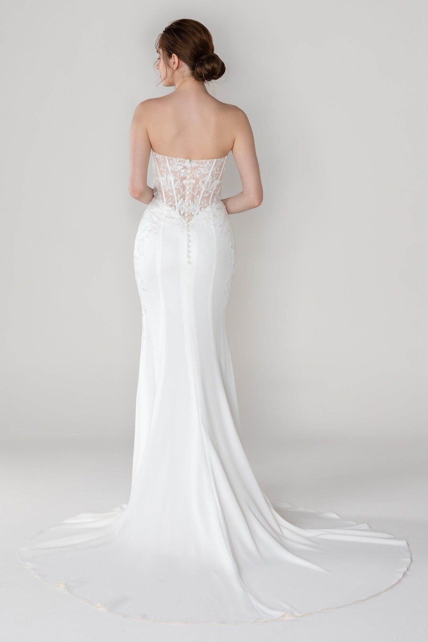 Trumpet-Mermaid Court Train Stretch Satin Wedding Dress CW2447 - COCOMELODY