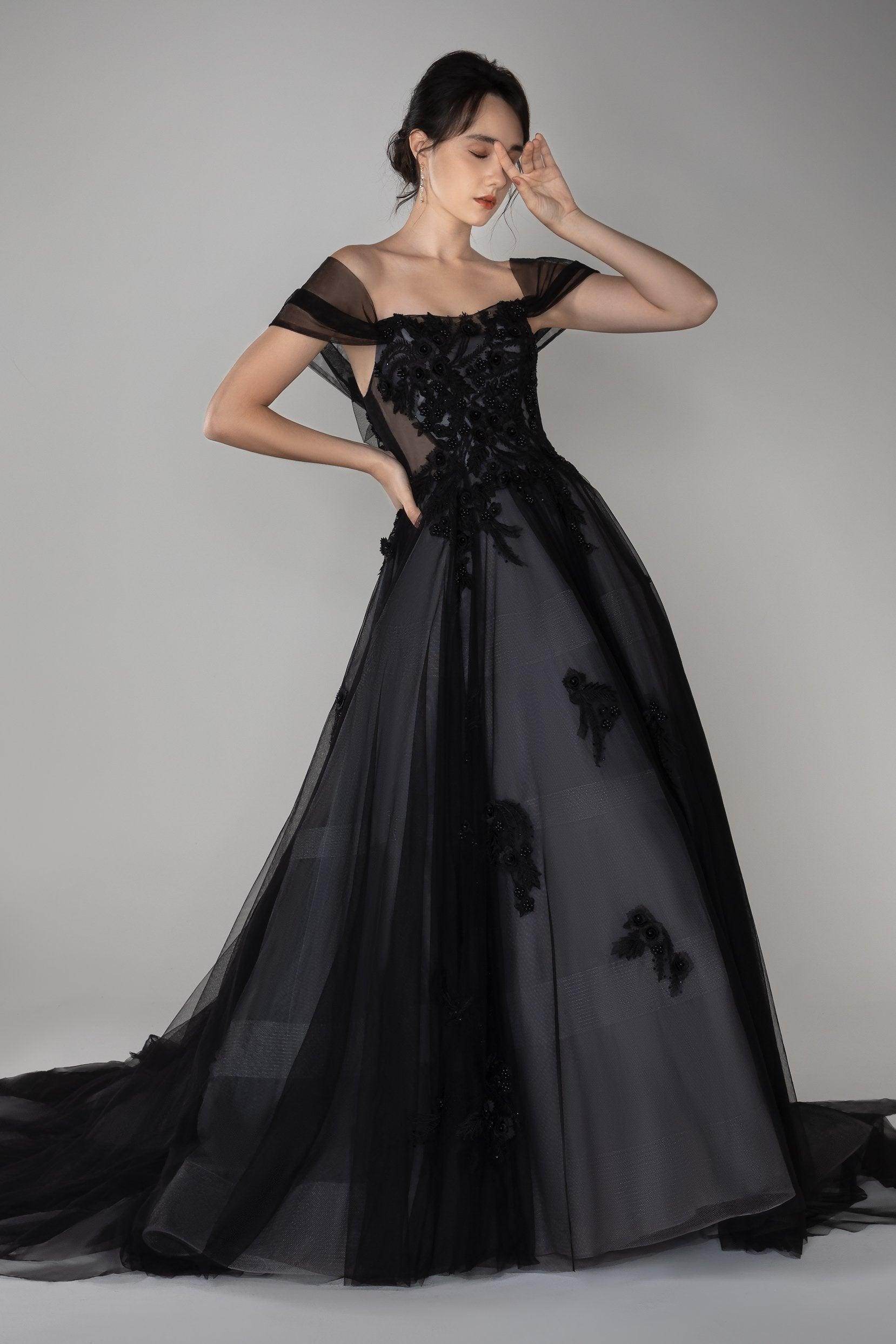 A-Line Court Train Tulle Wedding Dress CW2502 - COCOMELODY
