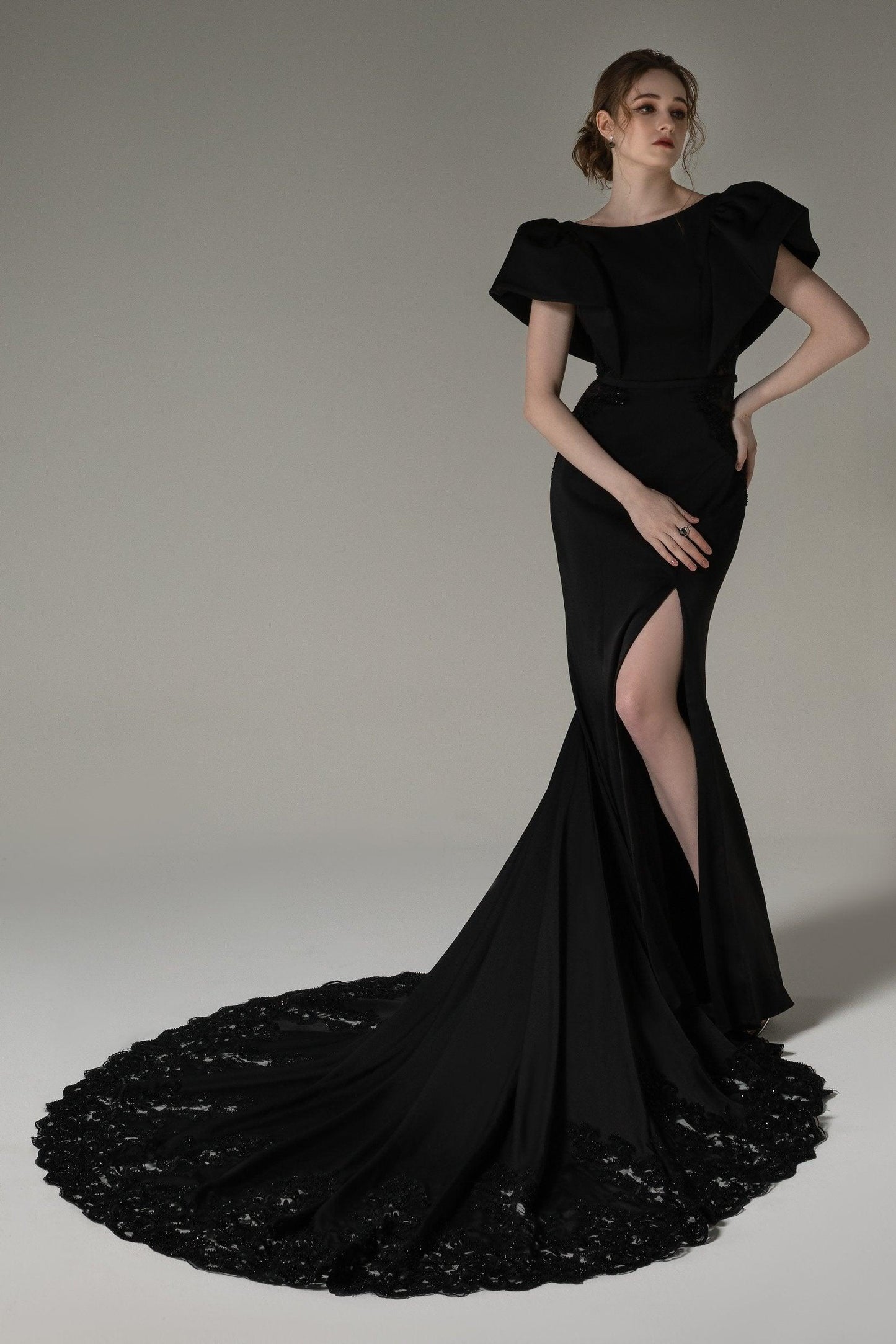 Trumpet-Mermaid Chapel Train Stretch Satin Wedding Dress CW2490 - COCOMELODY