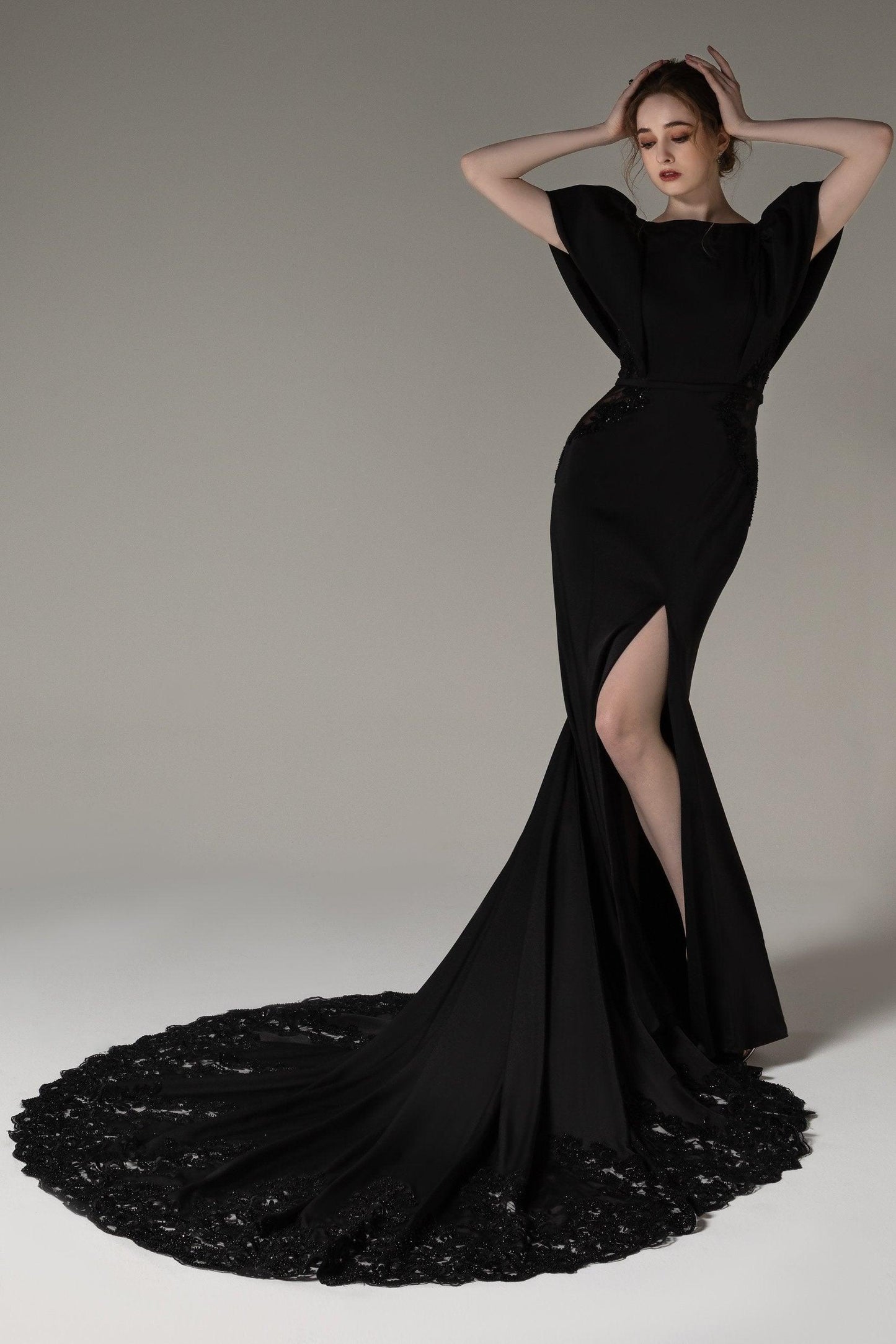 Trumpet-Mermaid Chapel Train Stretch Satin Wedding Dress CW2490 - COCOMELODY