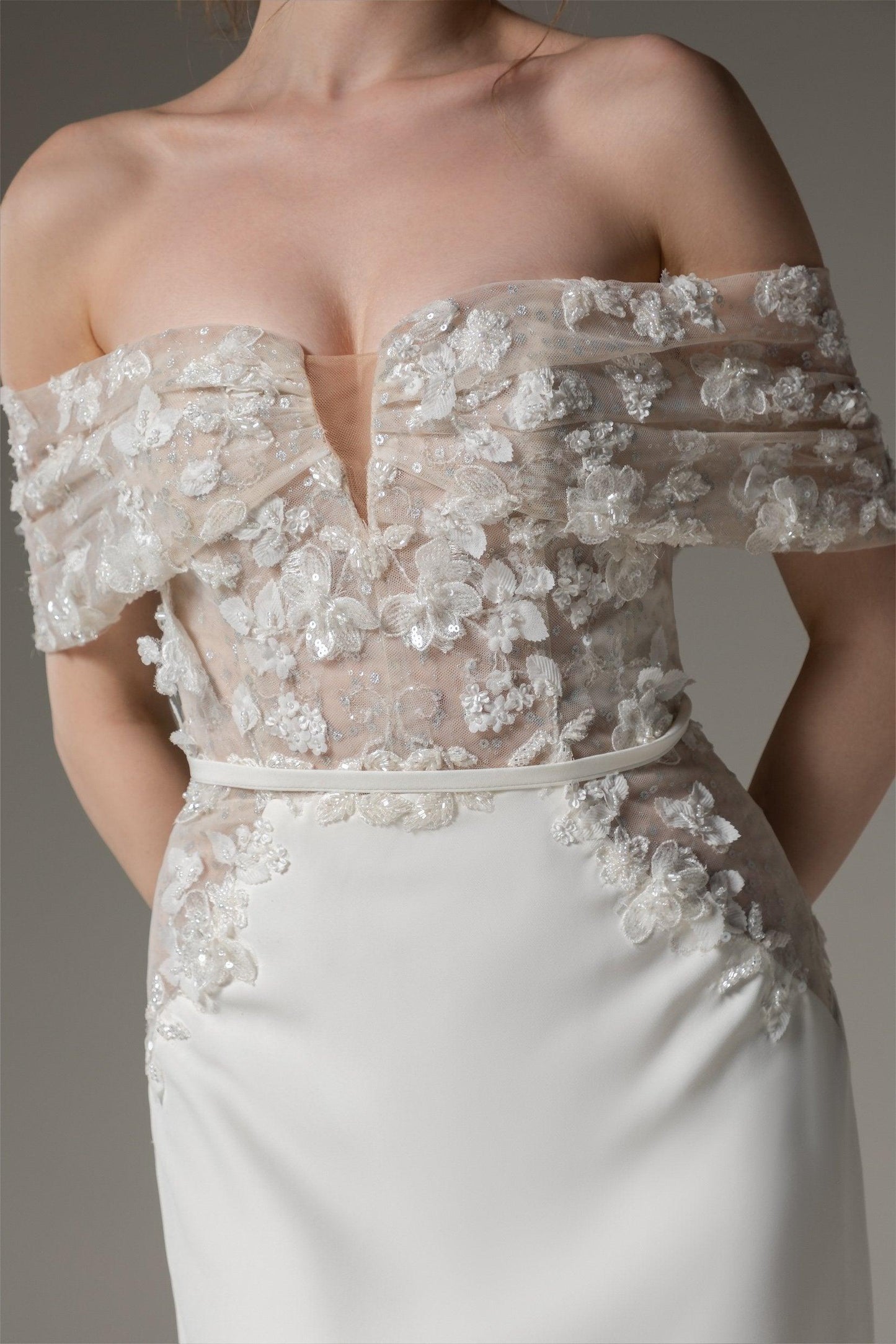 Trumpet-Mermaid Chapel Train Elastic Cloth Wedding Dress CW2491 - COCOMELODY