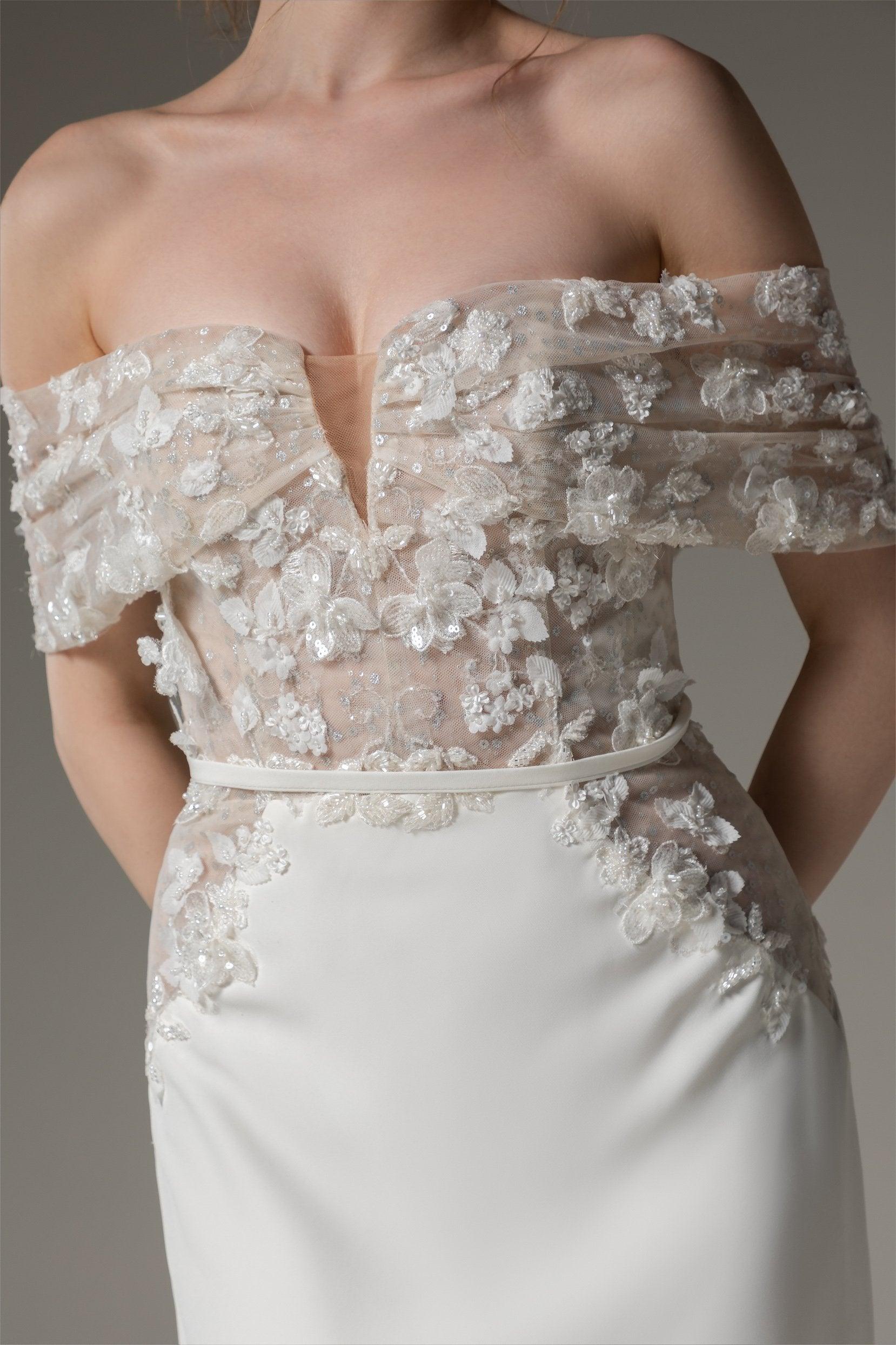 Trumpet-Mermaid Chapel Train Elastic Cloth Wedding Dress CW2491 - COCOMELODY