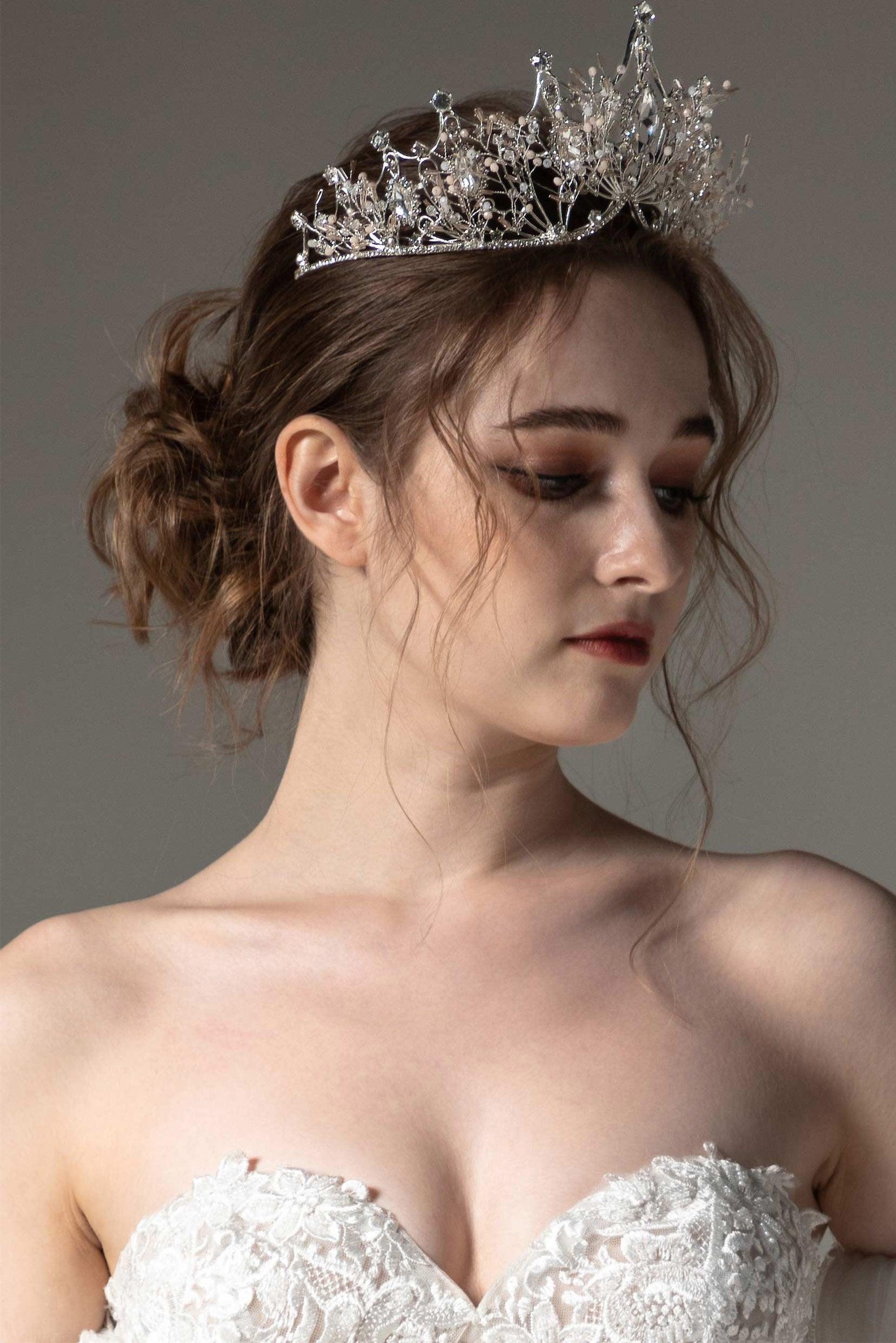 Alloy Tiaras with Beads Rhinestone CH0369 - COCOMELODY