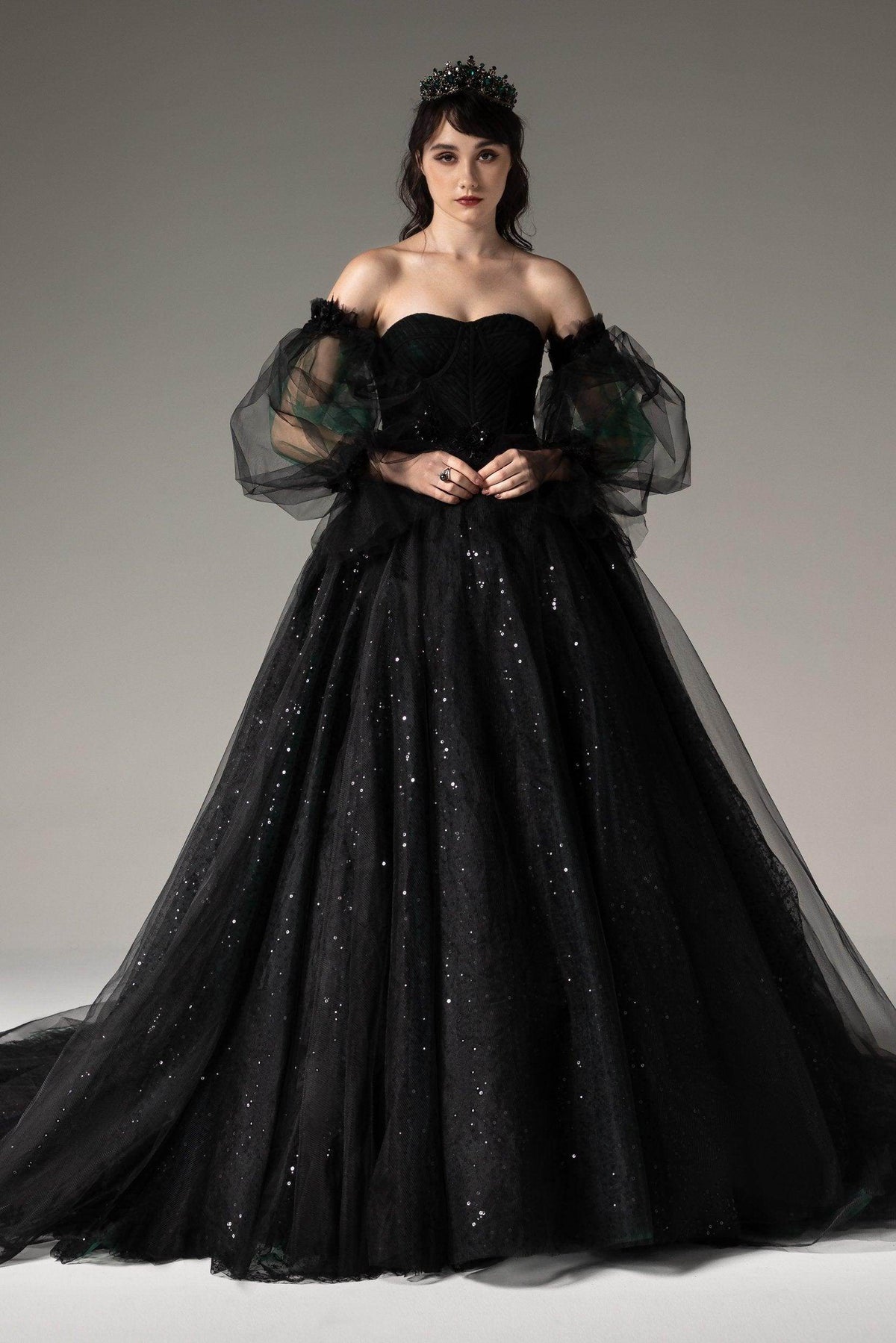 white and black maxi dress Serena Strapless Taffeta Maxi Dress / White/Black | MESHKI main image 0