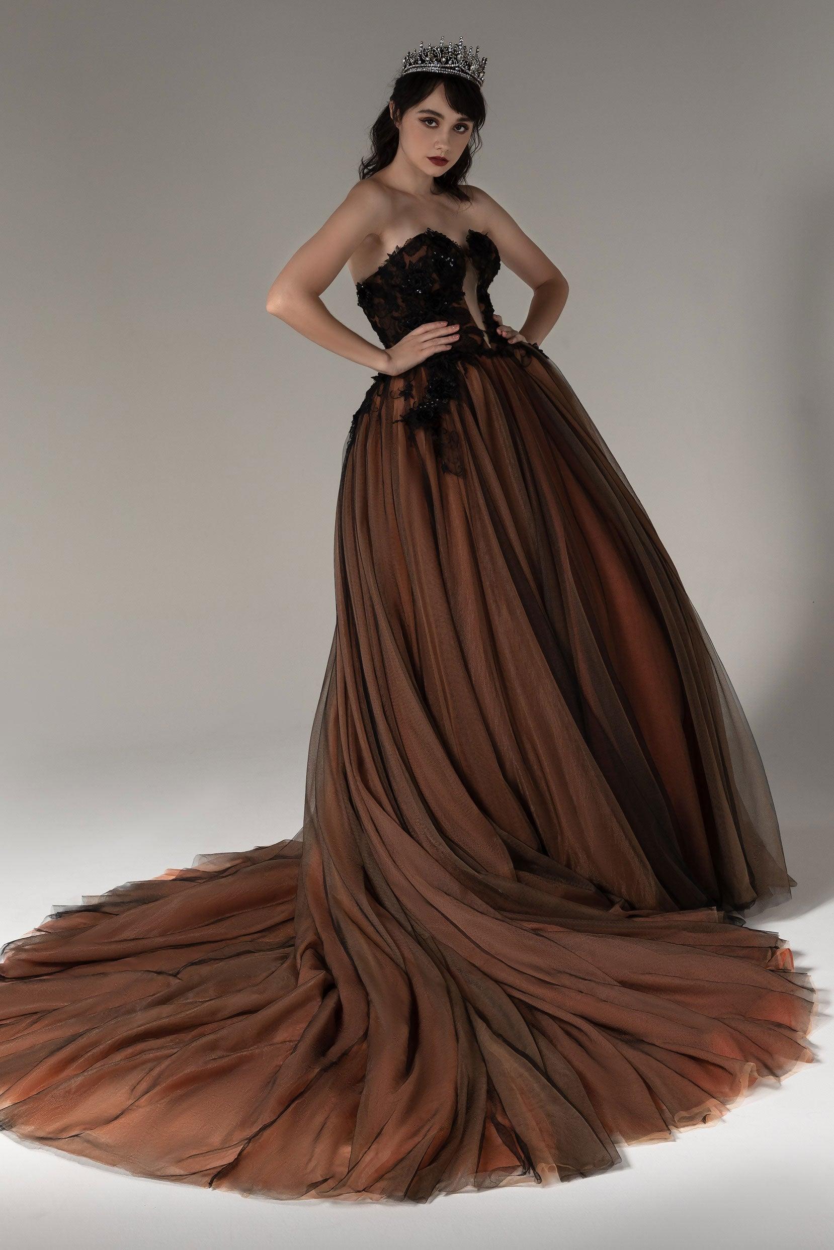 Ball Gown Chapel Train Tulle Wedding Dress CW2510 - COCOMELODY