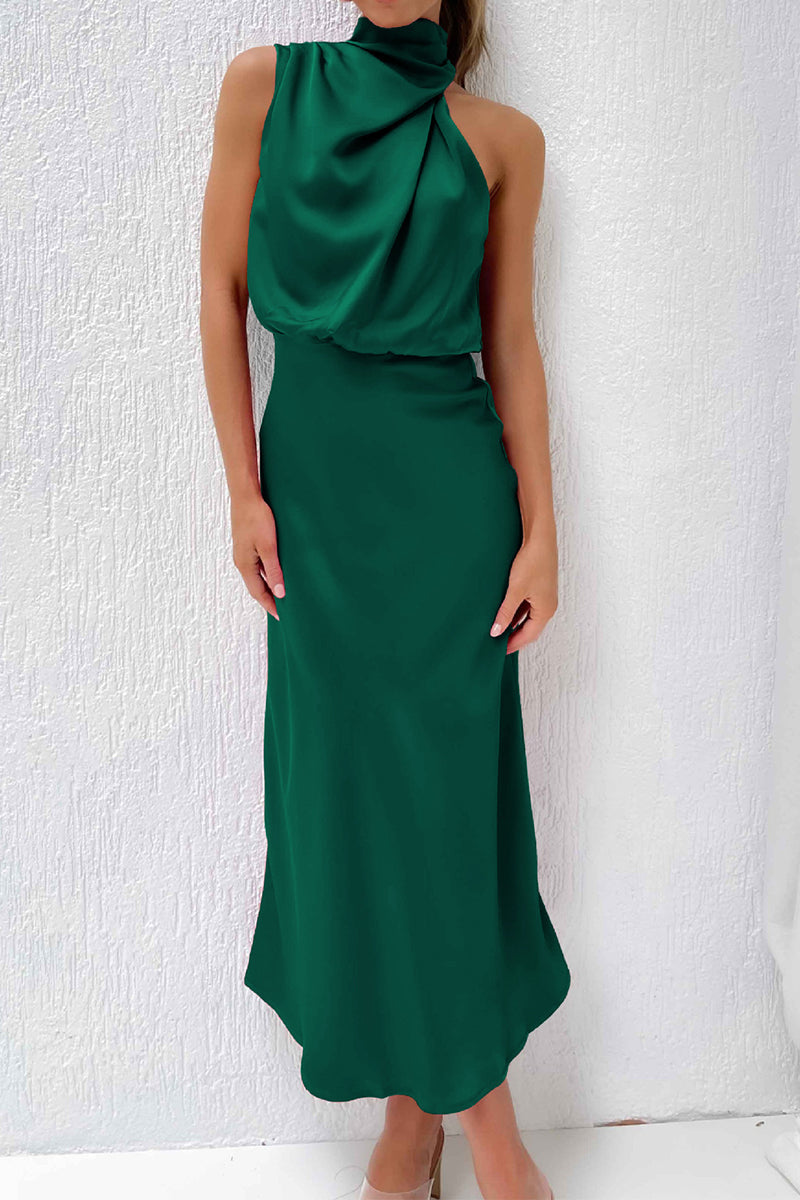 Sheath-Column Midi Forged Chiffon Dress 695677395149