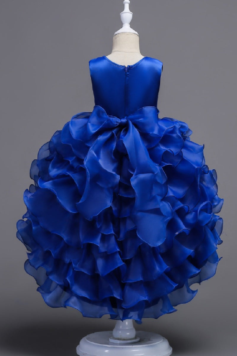 Ball Gown Illusion Round Neck Sleeveless Ruffled Organza Hi-Low Front Short Back Long Flower Girl Dresses 1029091411303