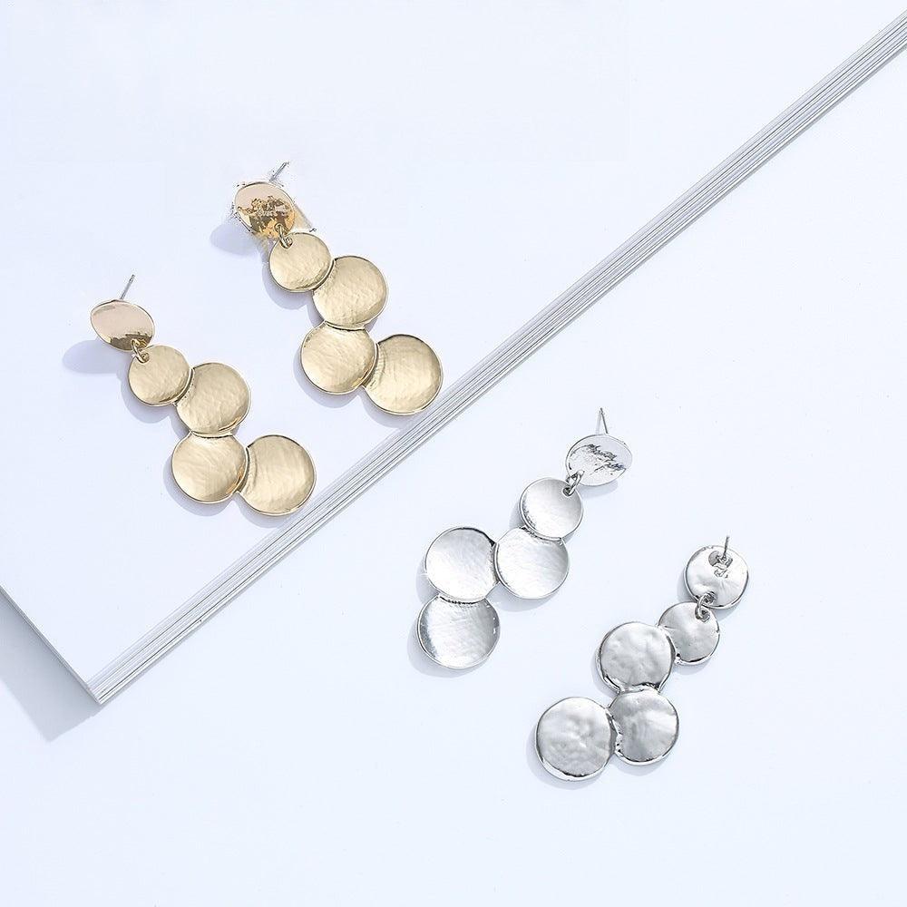 Fashion personality geometric matching medium and long earrings 619607741285