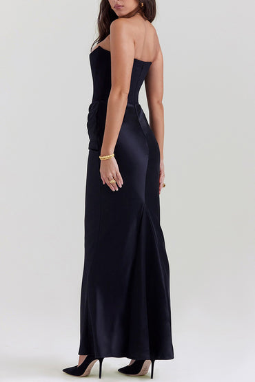 Sheath-Column Maxi Satin Dress 890654168879