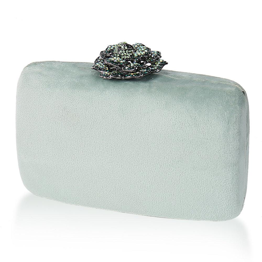 Fine Diamond Dinner Bag Flannel Clutch Bag Chain Party 609389165076 - COCOMELODY