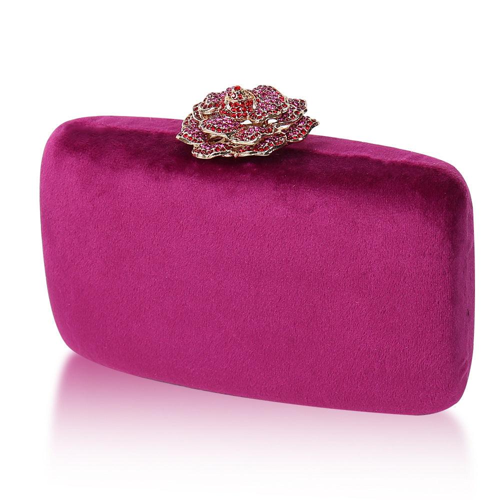 Fine Diamond Dinner Bag Flannel Clutch Bag Chain Party 609389165076 - COCOMELODY