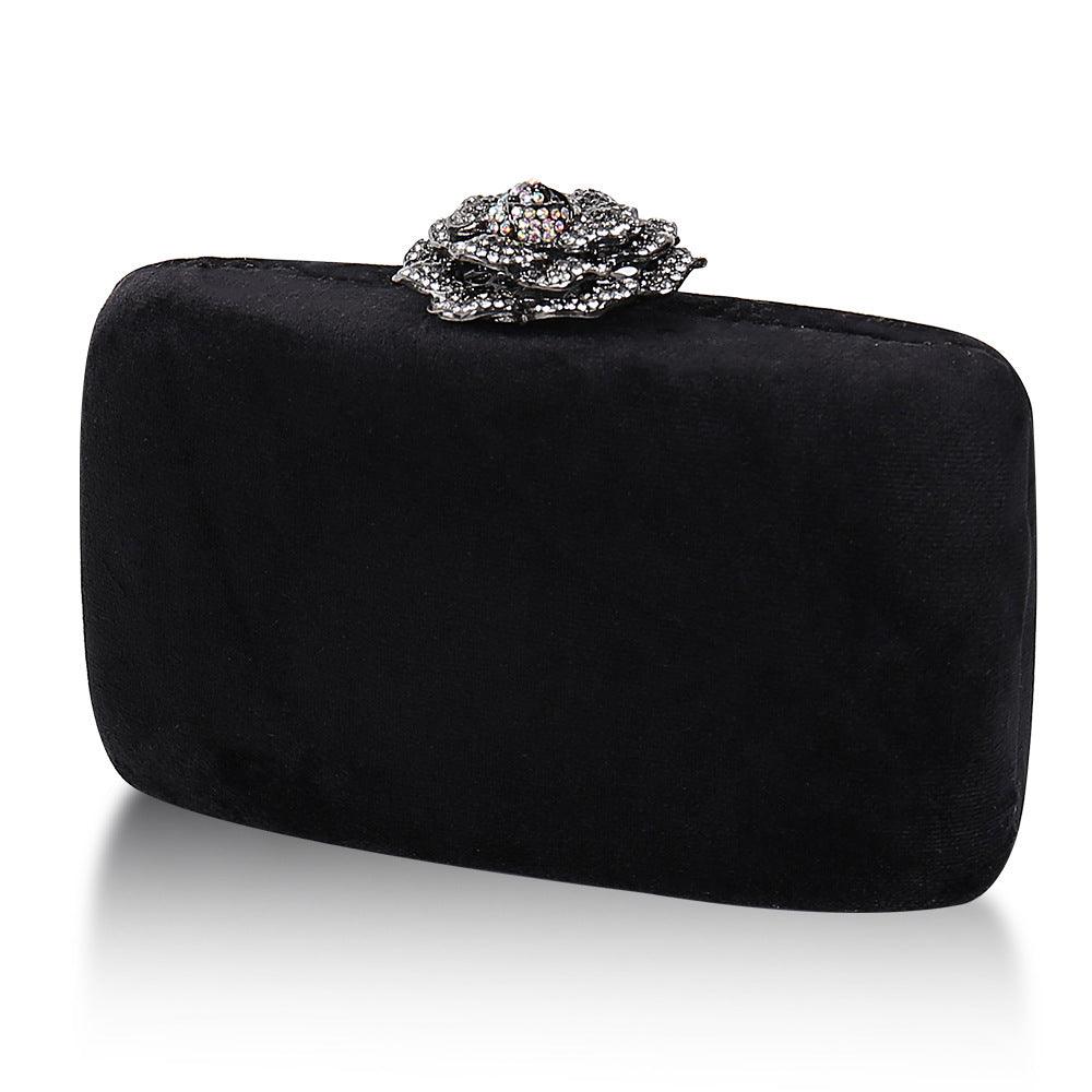 Fine Diamond Dinner Bag Flannel Clutch Bag Chain Party 609389165076 - COCOMELODY