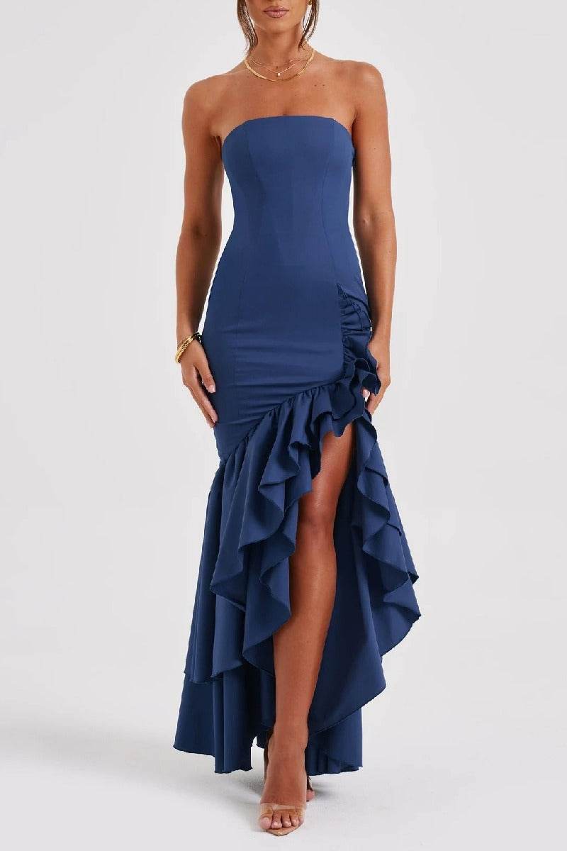 Mermaid High-Low Stretch Formal Evening Dresses 746074126248 - COCOMELODY