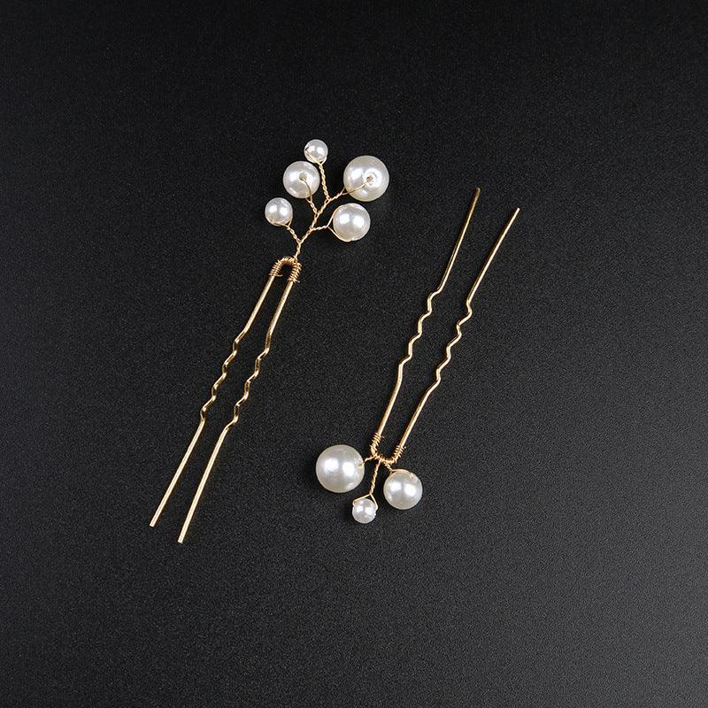 White Pearl Bridal Combs 5 PIeces 632498627705 - COCOMELODY