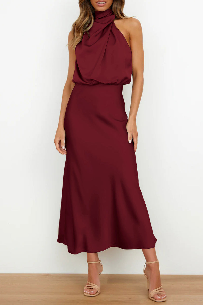 Sheath-Column Midi Forged Chiffon Dress 695677395149