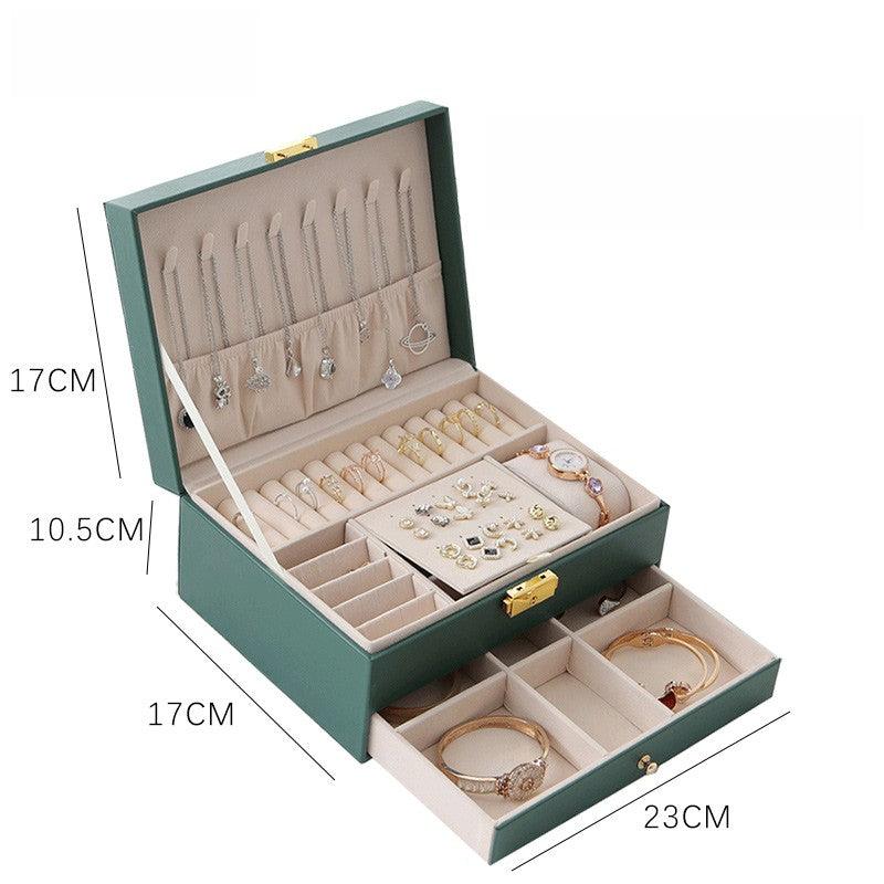 Double jewelry jewelry box Necklace earrings ring display storage box 673261877739 - COCOMELODY