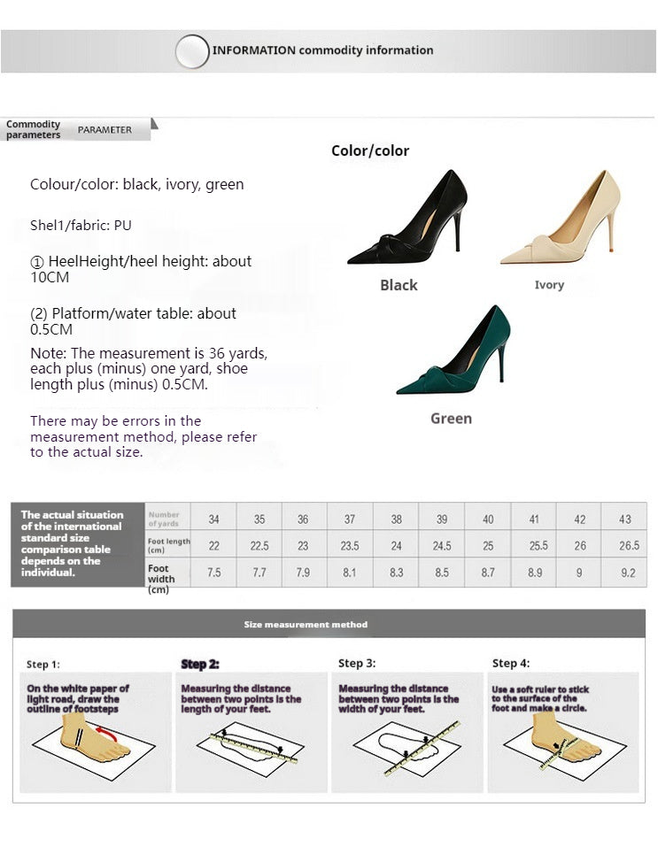Elegant Pointy Heels 673905941057 - COCOMELODY