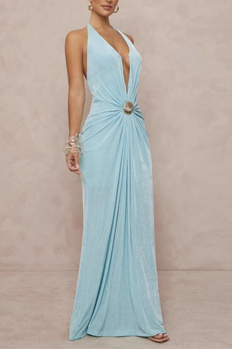 Sheath-Column Maxi Velvet Dress 968509309151