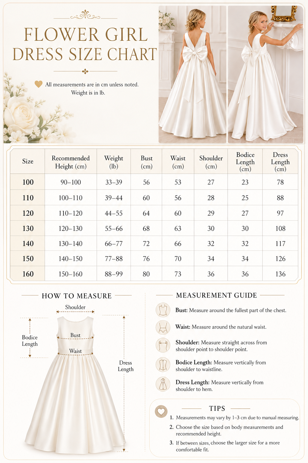Satin Pearl Trim Deep V-Back Bow Floor Length Flower Girl Dresses 912220986900