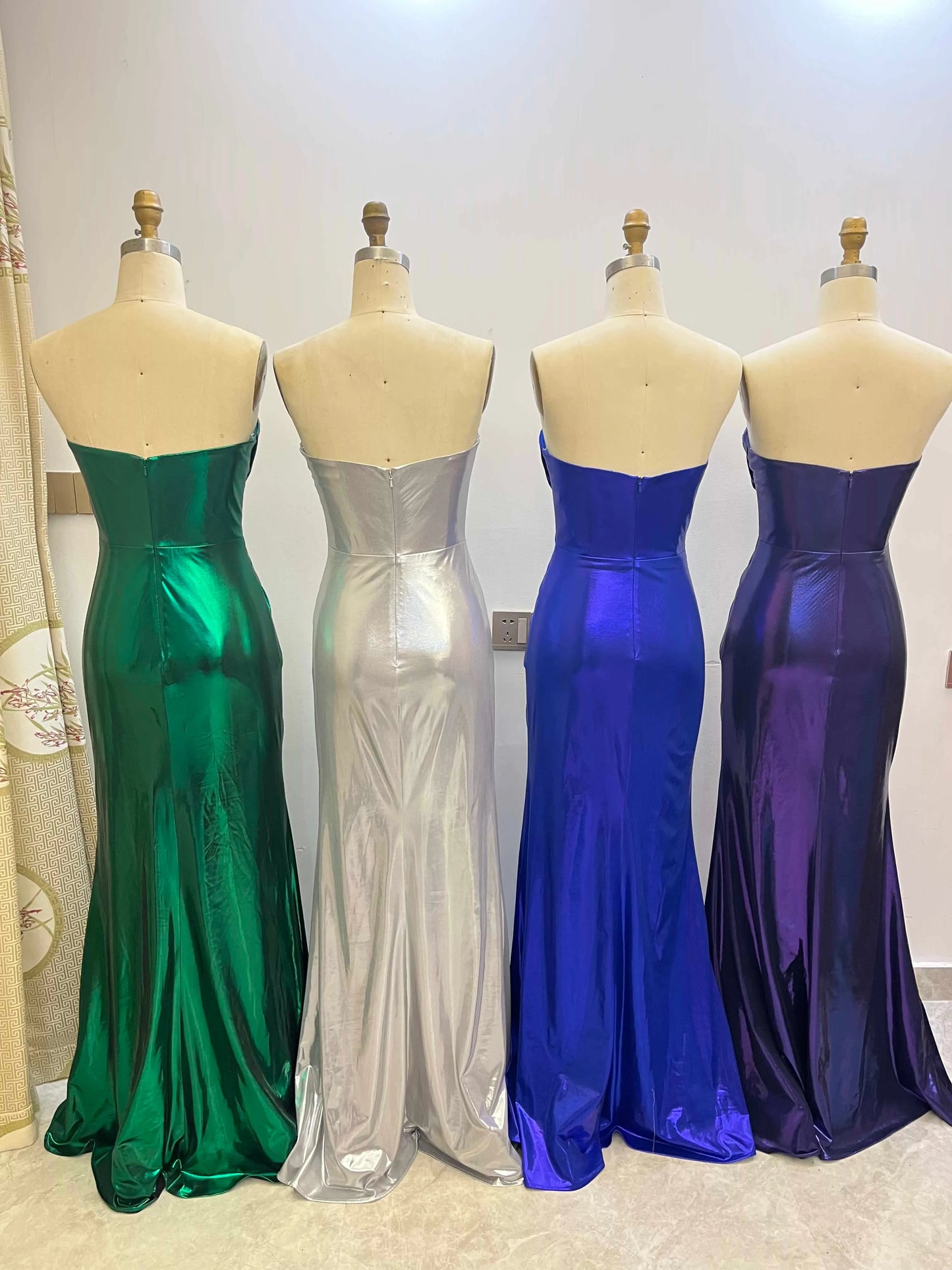 Sweetheart Pleated Sheath Prom Dresses With Slit CS0935