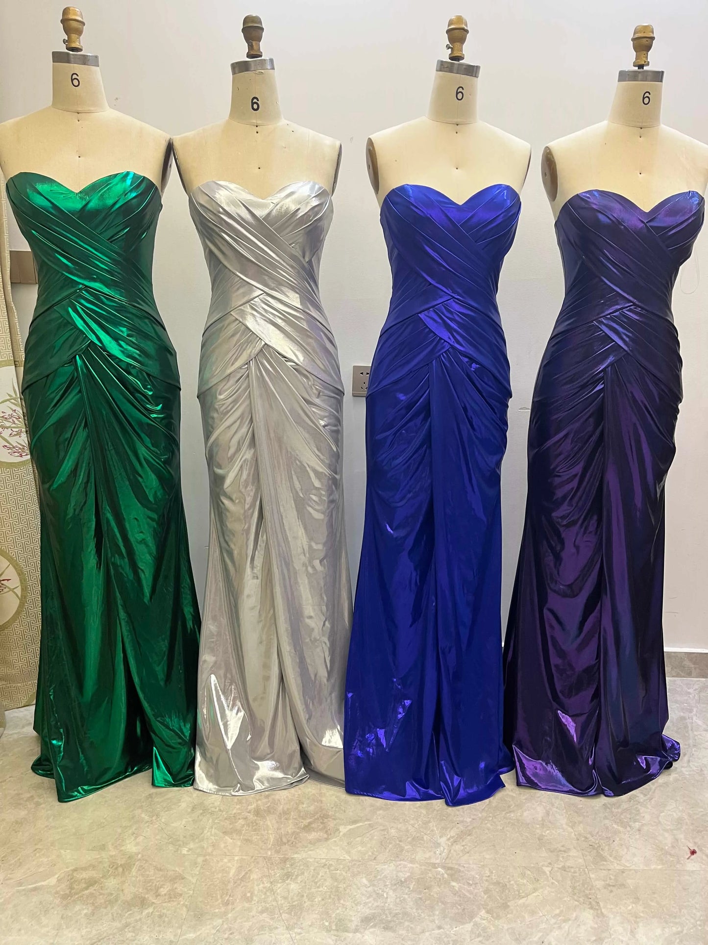 Sweetheart Pleated Sheath Prom Dresses With Slit CS0935