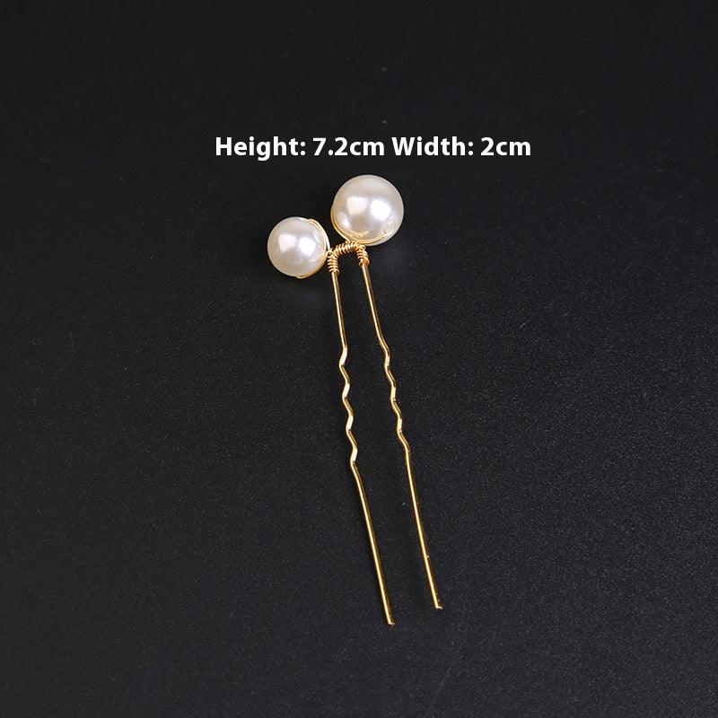 U-shaped Pearl Brida Hairpins 6 piece 684476301257 - COCOMELODY