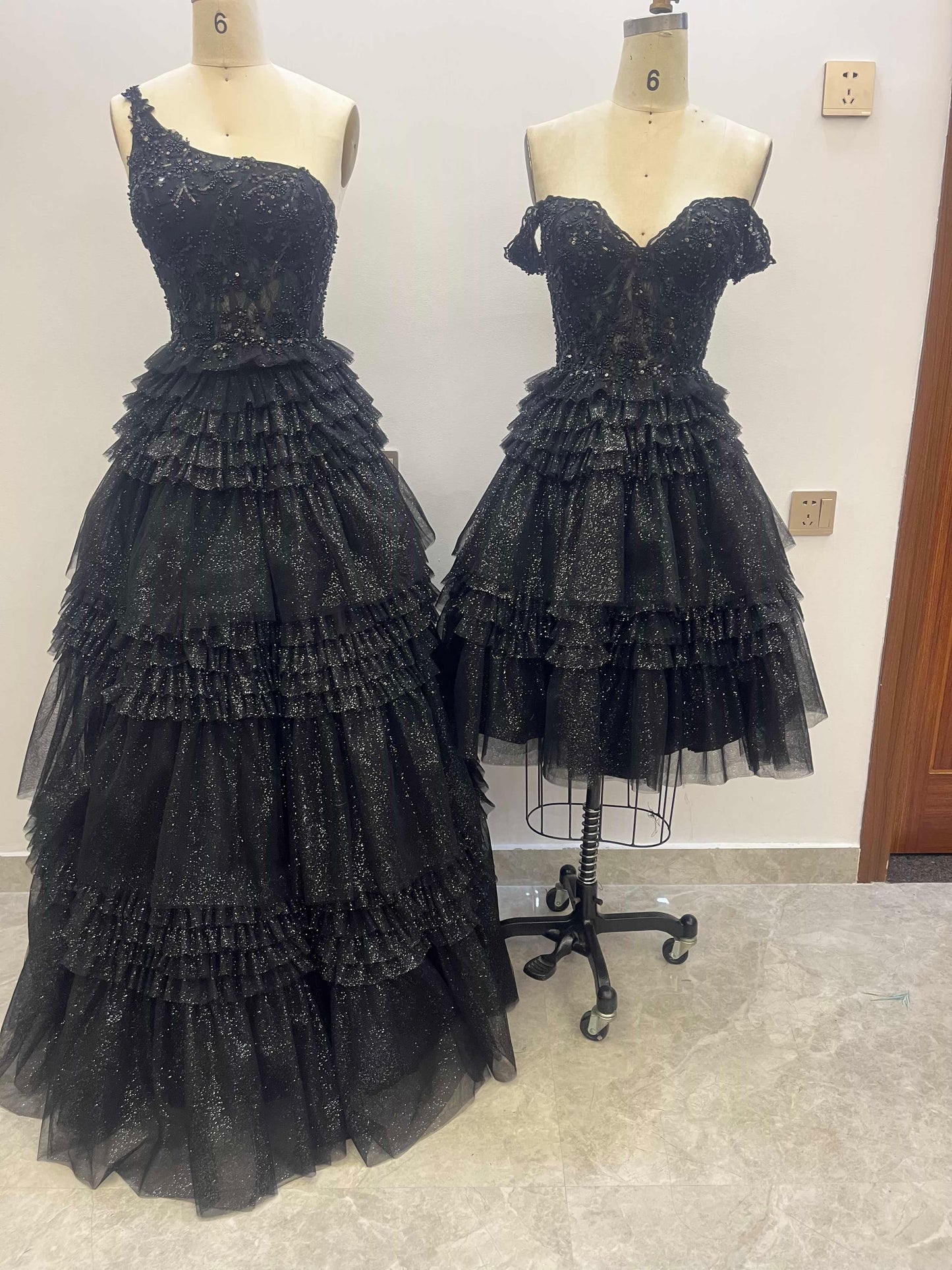A Line Floor Length Tulle Prom Dresses CS0936 - COCOMELODY