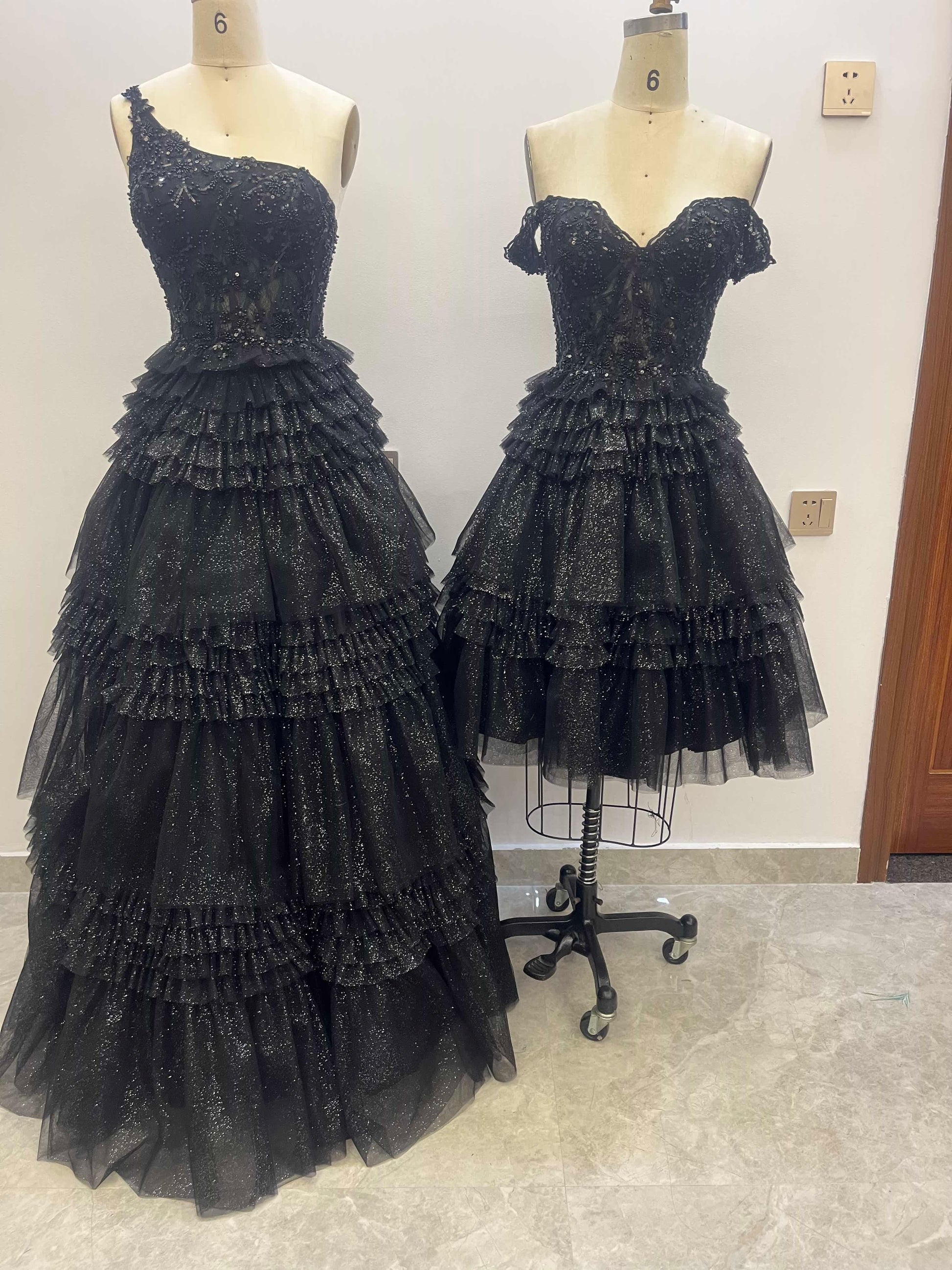 A Line Floor Length Tulle Prom Dresses CS0936 - COCOMELODY