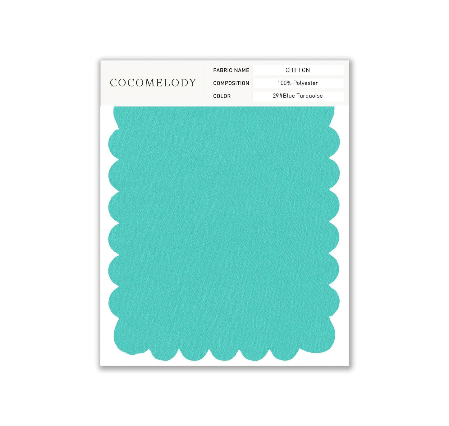 Chiffon Fabric Swatch in Single Color SWCH16001 - COCOMELODY