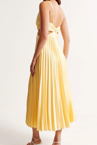 A-Line Tea Length Elastic Satin Wedding Guest Dress 1043657886538