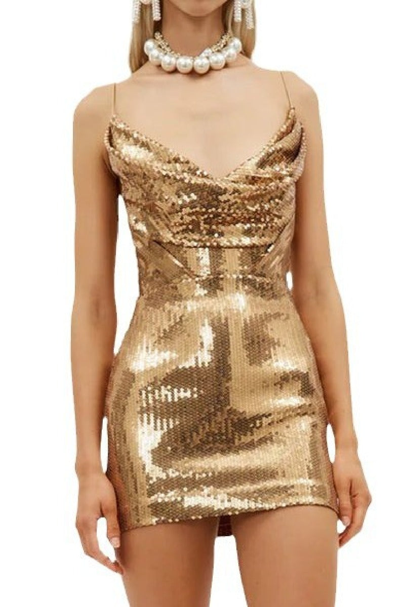 Sheath-Column Mini Sequined Cocktail Wedding Guest Dresses 869529196015