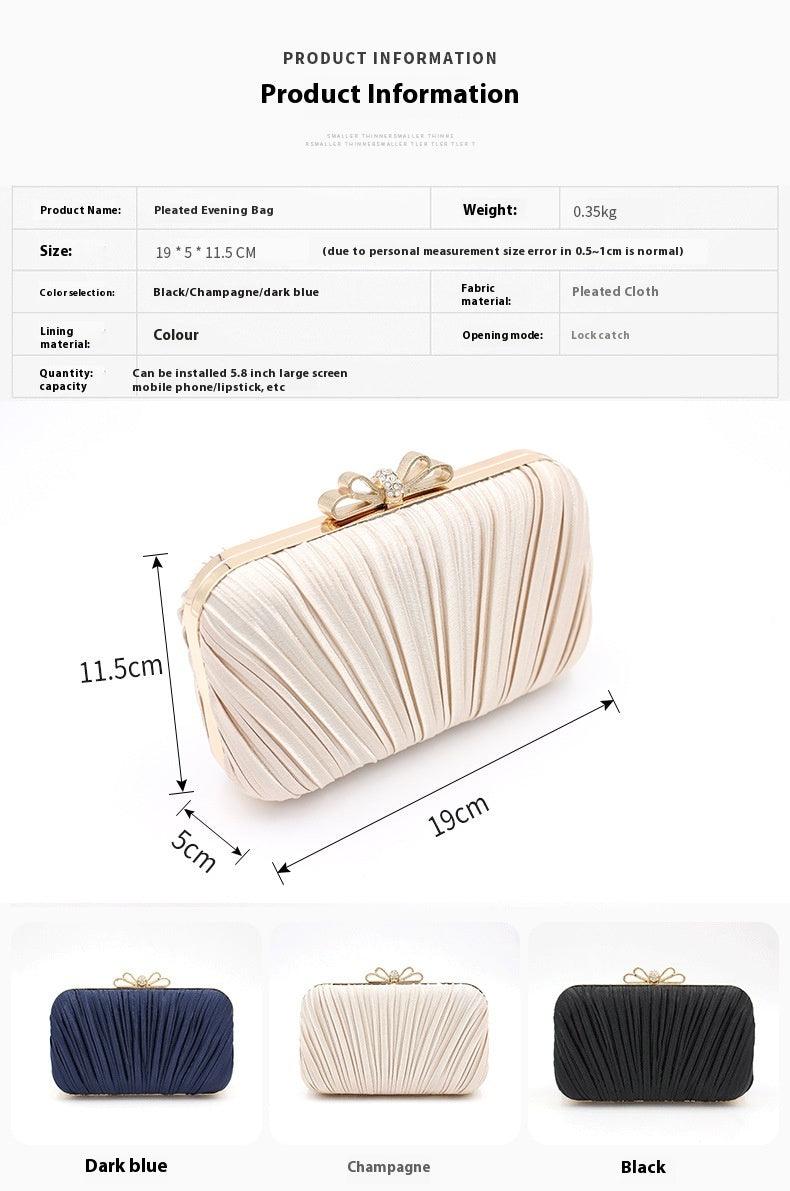 Pleated hand dinner bag Banquet bag Lady socialite evening gown bag 607095743182 - COCOMELODY