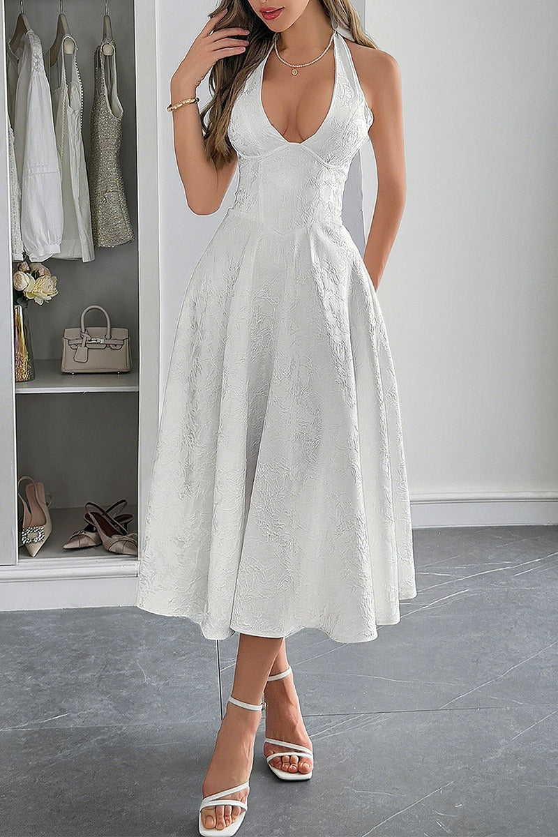 A-Line Midi Jacquard Casual Dresses 926130593341