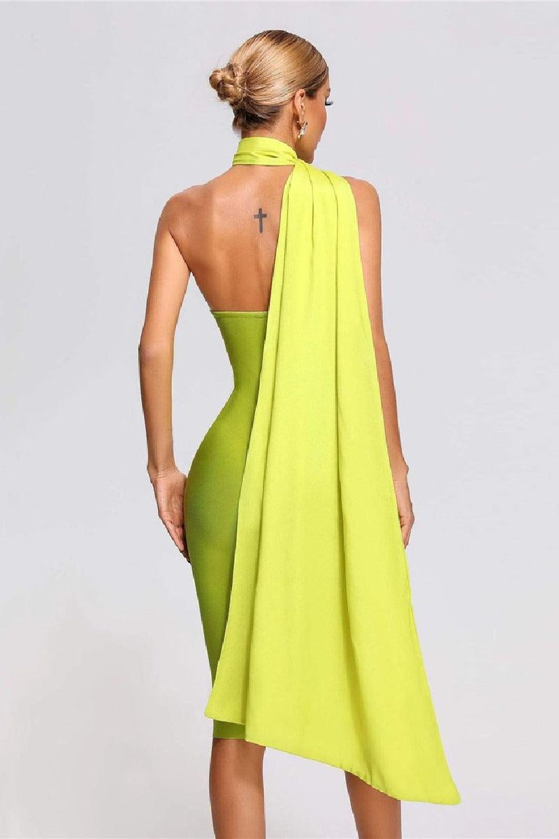 Streamers hanging neck beach cocktail dress 737809944485