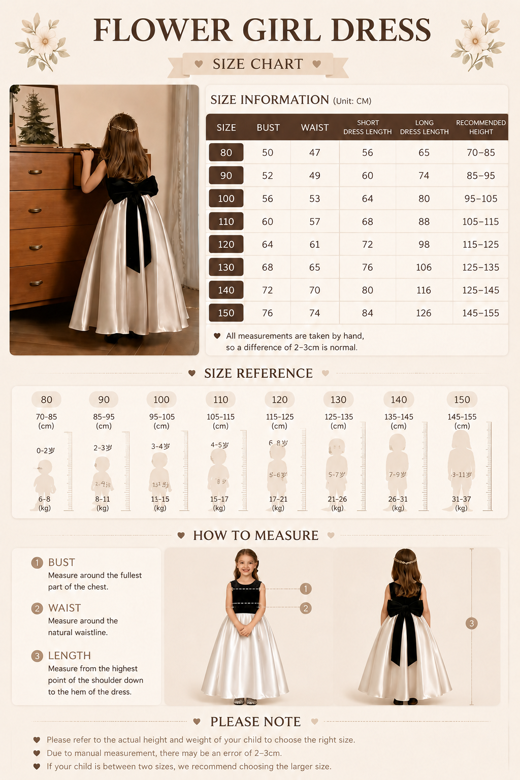 A-Line Satin Contrast Bodice with Bow Flower Girl Dresses 1009958013678