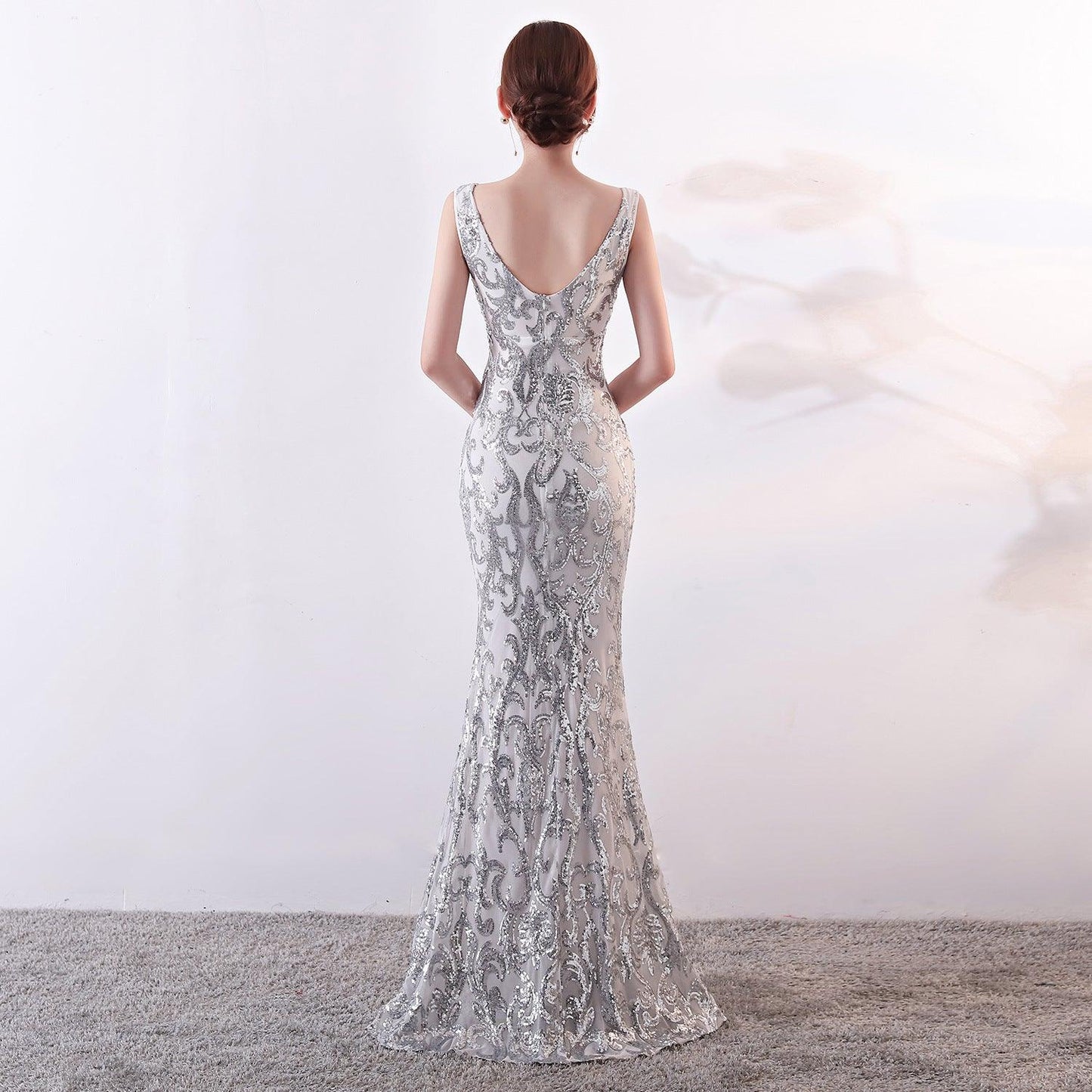 Trumpet-Mermaid Floor Length Sequins Dress 682171341454 - COCOMELODY