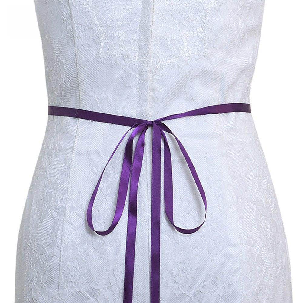 Ribbons Wedding Sash with Rhinestone Imitation Pearl 837366894589 - COCOMELODY